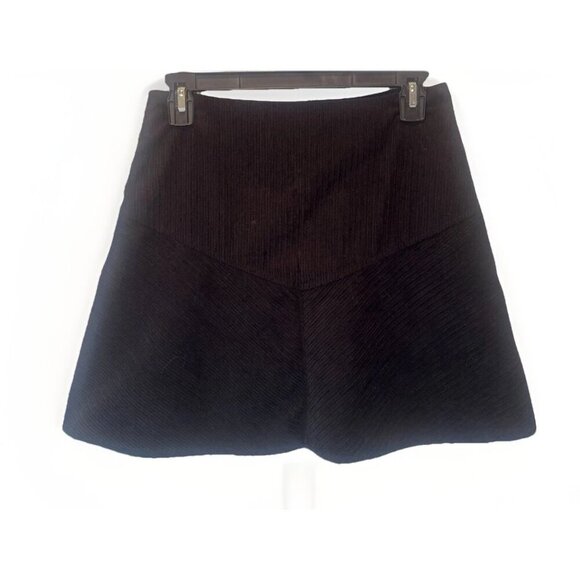 Womens Black Ribbed Lined Side Zip Mini Skirt Small Punk Goth Steampunk Emo Rock - Picture 5 of 10